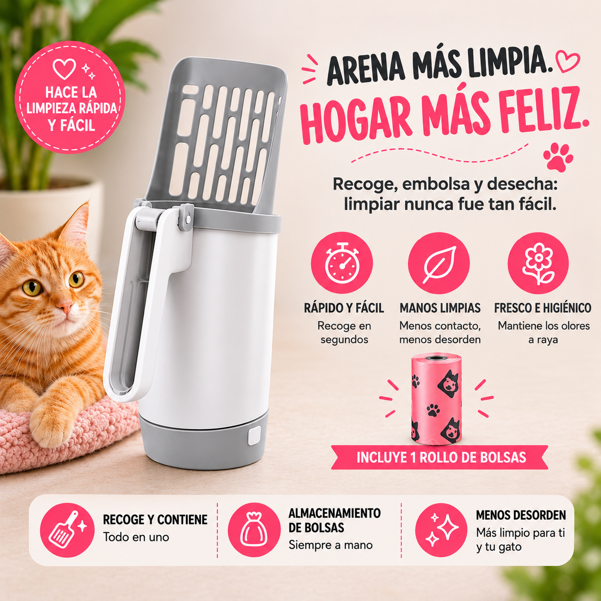 Mimo Pet ™ | La pala para arena de gato sin ensuciar